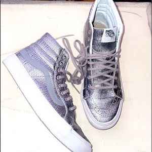 Ladies Silver Vans Size 8